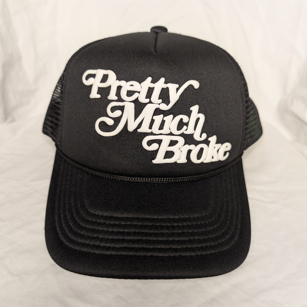 APTHCRY "Pretty Much Broke" Black Trucker Hat